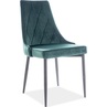 Krzesło welurowe pikowane Trix B Velvet zielone Signal do salonu, kuchni i jadalni.