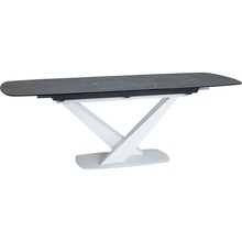 Stół rozkładany z marmurowym blatem Cassino 160x90 grafitowy Signal do kuchni, jadalni i salonu.