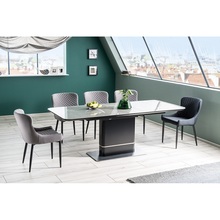 Stół rozkładany z marmurowym blatem Pallas 160x90 szary marmur Signal do kuchni, jadalni i salonu.