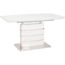 Stół rozkładany na jednej nodze Leonardo 140x80 biały Signal do kuchni, jadalni i salonu.