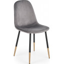 Stylowe Krzesło welurowe glamour K379 popiel Halmar do stołu w jadalni.