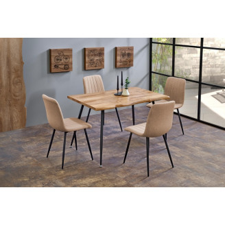 Stół industrialny Larson 120x80 dąb naturalny Halmar do kuchni, jadalni i salonu.