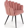 Stylowe Krzesło welurowe z podłokietnikami K410 Velvet różowe Halmar do stołu w jadalni.