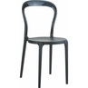 Stylowe Krzesło z tworzywa MR BOBO czarne/czarne przezroczyste Siesta do salonu, kuchni i restuaracji.