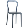 Stylowe Krzesło z tworzywa MR BOBO ciemnoszare/szary dymione przezroczyste Siesta do salonu, kuchni i restuaracji.