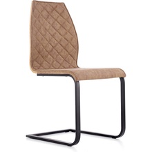 Krzesło pikowane z ekoskóry K265 czarny/brąz Halmar do kuchni, jadalni i salonu.