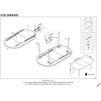 Stół rozkładany loft Colorado 120x80 dąb złoty Halmar do jadalni, kuchni i salonu.