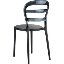 Stylowe Krzesło z tworzywa MISS BIBI czarne/czarne przezroczyste Siesta do salonu, kuchni i restuaracji.