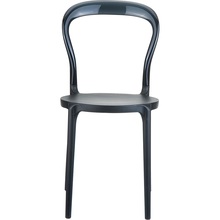 Stylowe Krzesło z tworzywa MR BOBO czarne/czarne przezroczyste Siesta do salonu, kuchni i restuaracji.