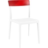 Stylowe Krzesło z tworzywa FLASH białe/czerwone przezroczyste Siesta do salonu, kuchni i restuaracji.