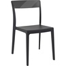 Stylowe Krzesło z tworzywa FLASH czarne/czarne przezroczyste Siesta do salonu, kuchni i restuaracji.
