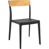 Stylowe Krzesło z tworzywa FLASH czarne/bursztynowe przezroczyste Siesta do salonu, kuchni i restuaracji.
