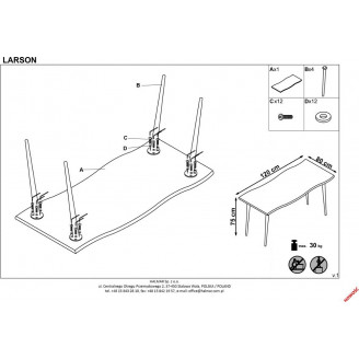 Stół industrialny Larson 120x80 dąb naturalny Halmar do kuchni, jadalni i salonu.