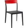 Stylowe Krzesło z tworzywa FLASH czarne/czerwone przezroczyste Siesta do salonu, kuchni i restuaracji.