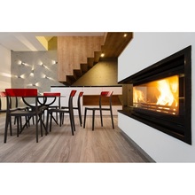 Stylowe Krzesło z tworzywa FLASH czarne/czerwone przezroczyste Siesta do salonu, kuchni i restuaracji.