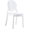 Designerskie Krzesło z tworzywa ELIZABETH lśniące białe Siesta do kuchni, kawiarni i restauracji.