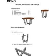 Industrialny stolik kawowy drewniany Cono 60 dąb/czarny Signal do salonu i poczekalni.