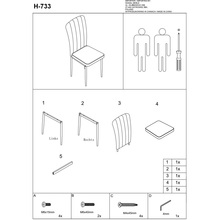 Krzesło tapicerowane nowoczesne H-733 szary/aluminium Signal do jadalni, kuchni i salonu.
