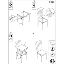 Krzesło tapicerowane nowoczesne H-733 szary/aluminium Signal do jadalni, kuchni i salonu.