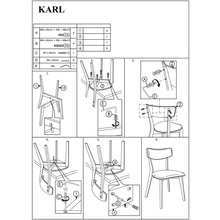 Krzesło drewniane tapicerowane Karl szary/dąb Signal do salonu, kuchni i jadalni.