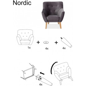 Skandynawska Sofa welurowa 3 osobowa NORDIC VELVET 180 zielona Signal do salonu i poczekalni. 2