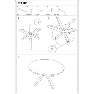 Stół okrągły loft Ritmo 120 dąb/czarny Signal do jadalni, kuchni i salonu.
