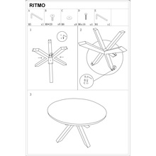 Stół okrągły loft Ritmo 120 dąb/czarny Signal do jadalni, kuchni i salonu.