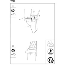 Krzesło welurowe pikowane Trix B Velvet szare Signal do salonu, kuchni i jadalni.