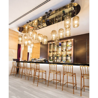 Krzesło barowe glamour OPERA BAR 65 lśniące białe Siesta do kuchni, restauracji i baru.