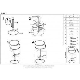 Hoker barowy z oparciem H44 orzech/kremowy Halmar do kuchni, restauracji i baru. 2