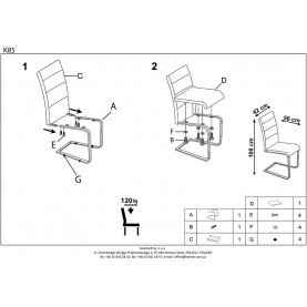 Krzesło nowoczesne z ekoskóry na płozie K85 cappucino Halmar do jadalni, kuchni i salonu. 2