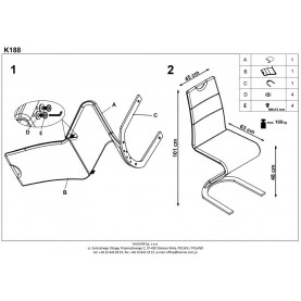Krzesło nowoczesne z ekoskóry K188 czarne Halmar do jadalni, kuchni i salonu. 2