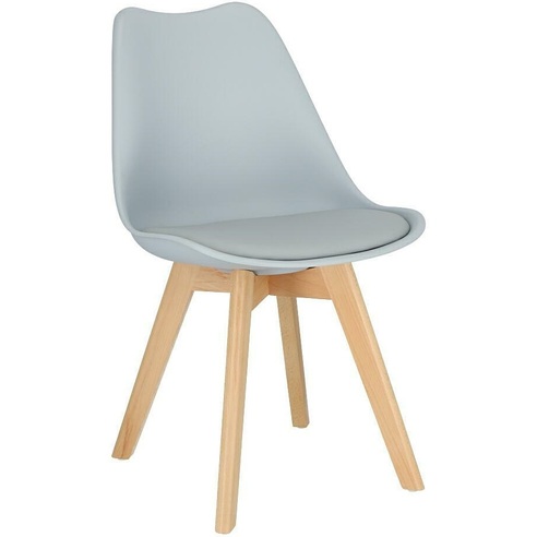 Stylowe Krzesło skandynawskie z poduszką Norden Cross jasno szary/buk D2.Design do kuchni, salonu i restauracji.