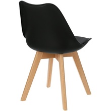 Stylowe Krzesło skandynawskie z poduszką Norden Cross czarny/buk D2.Design do kuchni, salonu i restauracji.