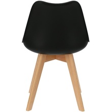 Stylowe Krzesło skandynawskie z poduszką Norden Cross czarny/buk D2.Design do kuchni, salonu i restauracji.