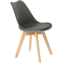 Stylowe Krzesło skandynawskie z poduszką Norden Cross szary/buk D2.Design do kuchni, salonu i restauracji.