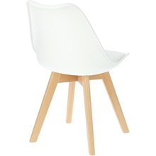 Stylowe Krzesło skandynawskie z poduszką Norden Cross biały/buk D2.Design do kuchni, salonu i restauracji.