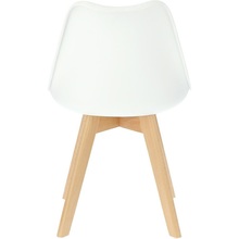 Stylowe Krzesło skandynawskie z poduszką Norden Cross biały/buk D2.Design do kuchni, salonu i restauracji.