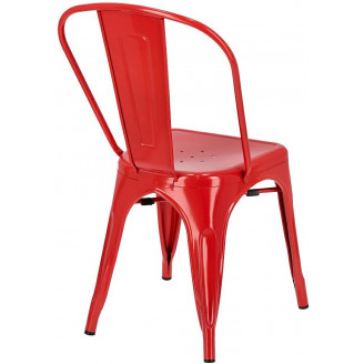 Designerskie Krzesło metalowe Paris czerwone D2.Design do kuchni i jadalni.