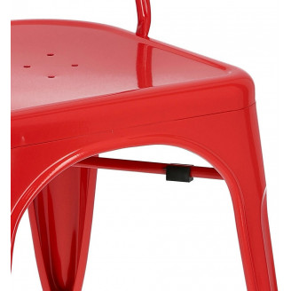 Designerskie Krzesło metalowe Paris czerwone D2.Design do kuchni i jadalni.
