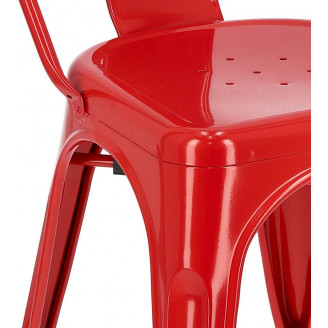Designerskie Krzesło metalowe Paris czerwone D2.Design do kuchni i jadalni.