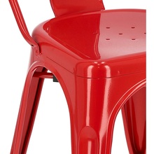 Designerskie Krzesło metalowe Paris czerwone D2.Design do kuchni i jadalni.