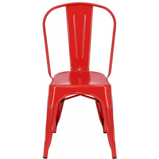 Designerskie Krzesło metalowe Paris czerwone D2.Design do kuchni i jadalni.