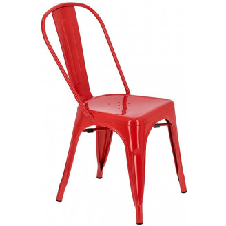 Designerskie Krzesło metalowe Paris czerwone D2.Design do kuchni i jadalni.
