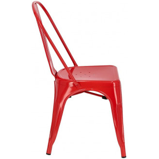 Designerskie Krzesło metalowe Paris czerwone D2.Design do kuchni i jadalni.