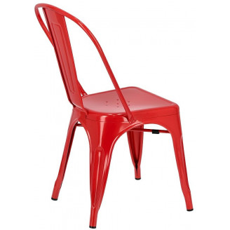 Designerskie Krzesło metalowe Paris czerwone D2.Design do kuchni i jadalni.