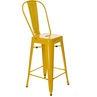 Krzesło barowe metalowe Paris Back 66 żółte D2.Design do kuchni, restauracji i baru.