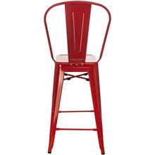 Krzesło barowe metalowe Paris Back 66 czerwone D2.Design do kuchni, restauracji i baru.