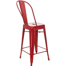 Krzesło barowe metalowe Paris Back 66 czerwone D2.Design do kuchni, restauracji i baru.