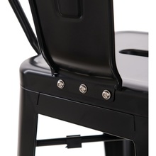 Krzesło barowe metalowe Paris Back 66 czarne D2.Design do kuchni, restauracji i baru.